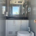 Portable bathroom trailers
